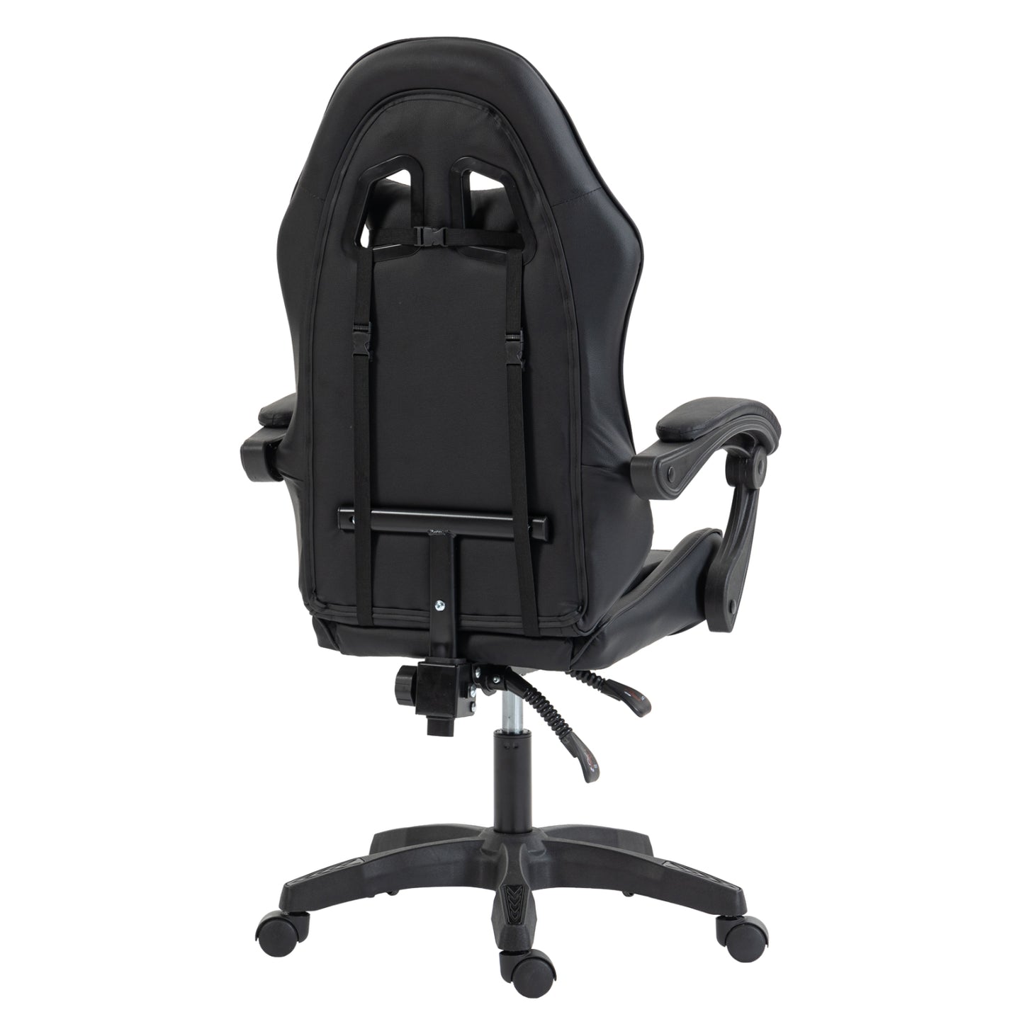 GAMING CHAIR STRATUS HM1231.01 BLACK PVC--WITH LUMBAR AND HEAD SUPPORT CUSHIONS 62x62x119Hcm.