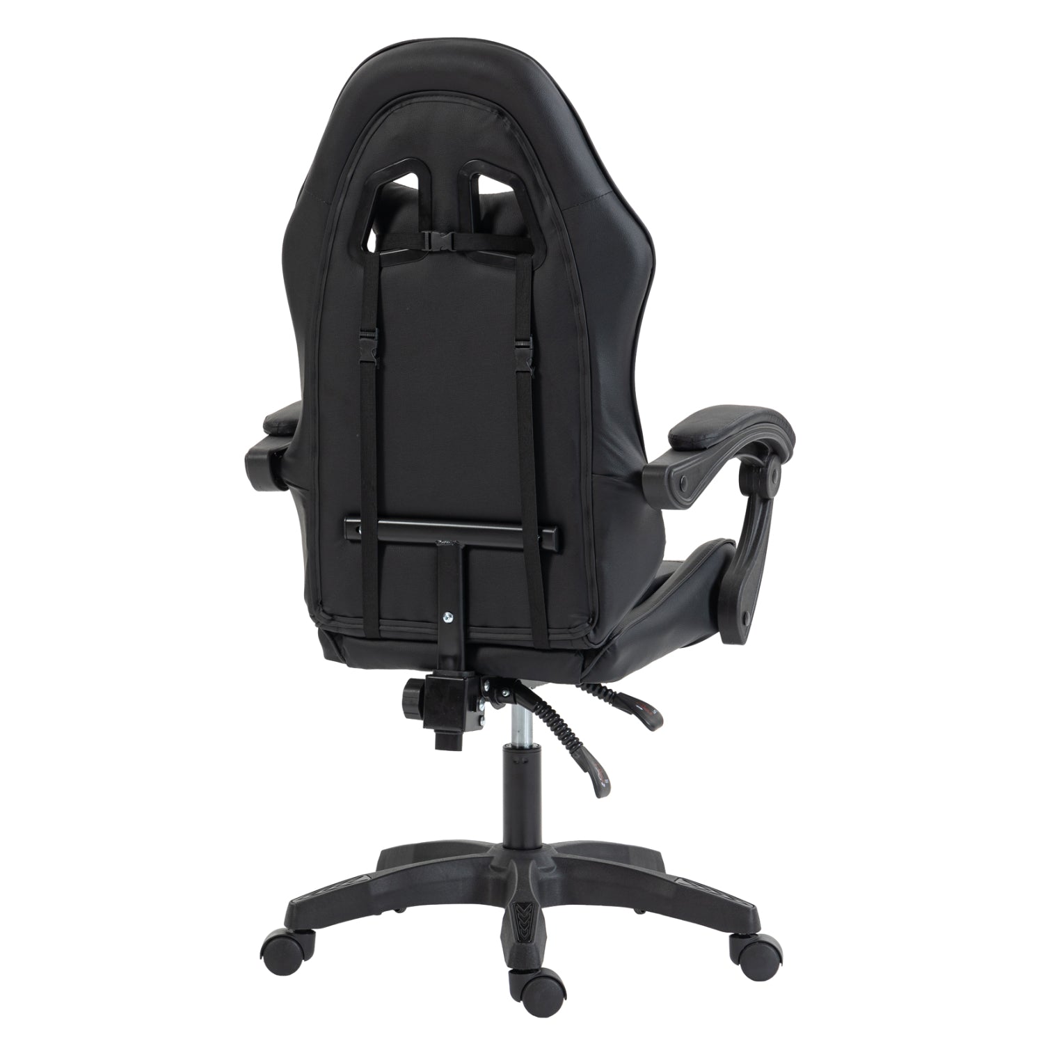 GAMING CHAIR STRATUS HM1231.01 BLACK PVC--WITH LUMBAR AND HEAD SUPPORT CUSHIONS 62x62x119Hcm.