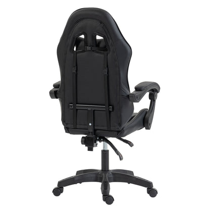 GAMING CHAIR STRATUS HM1231.01 BLACK PVC--WITH LUMBAR AND HEAD SUPPORT CUSHIONS 62x62x119Hcm.