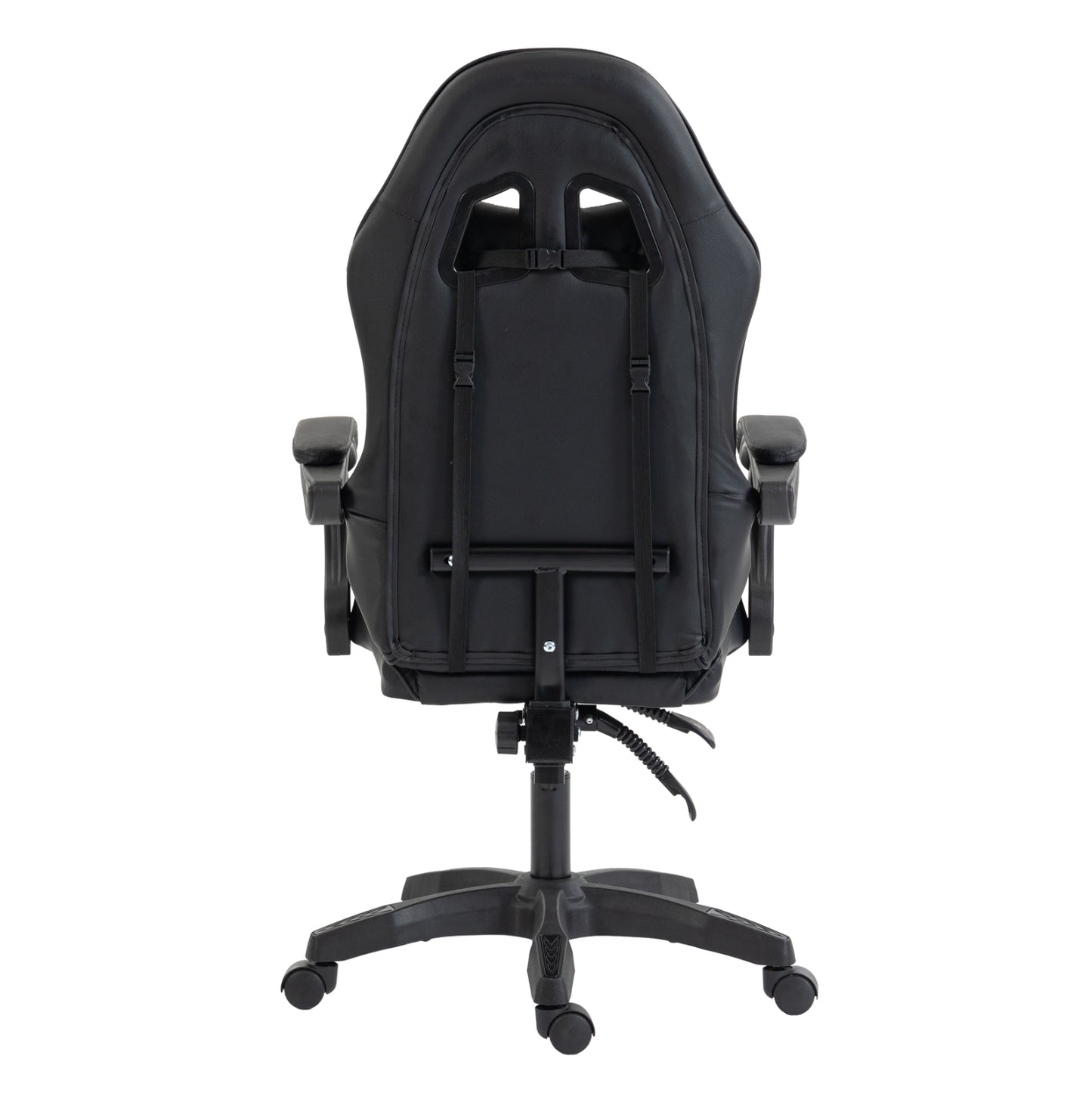 GAMING CHAIR STRATUS HM1231.01 BLACK PVC--WITH LUMBAR AND HEAD SUPPORT CUSHIONS 62x62x119Hcm.