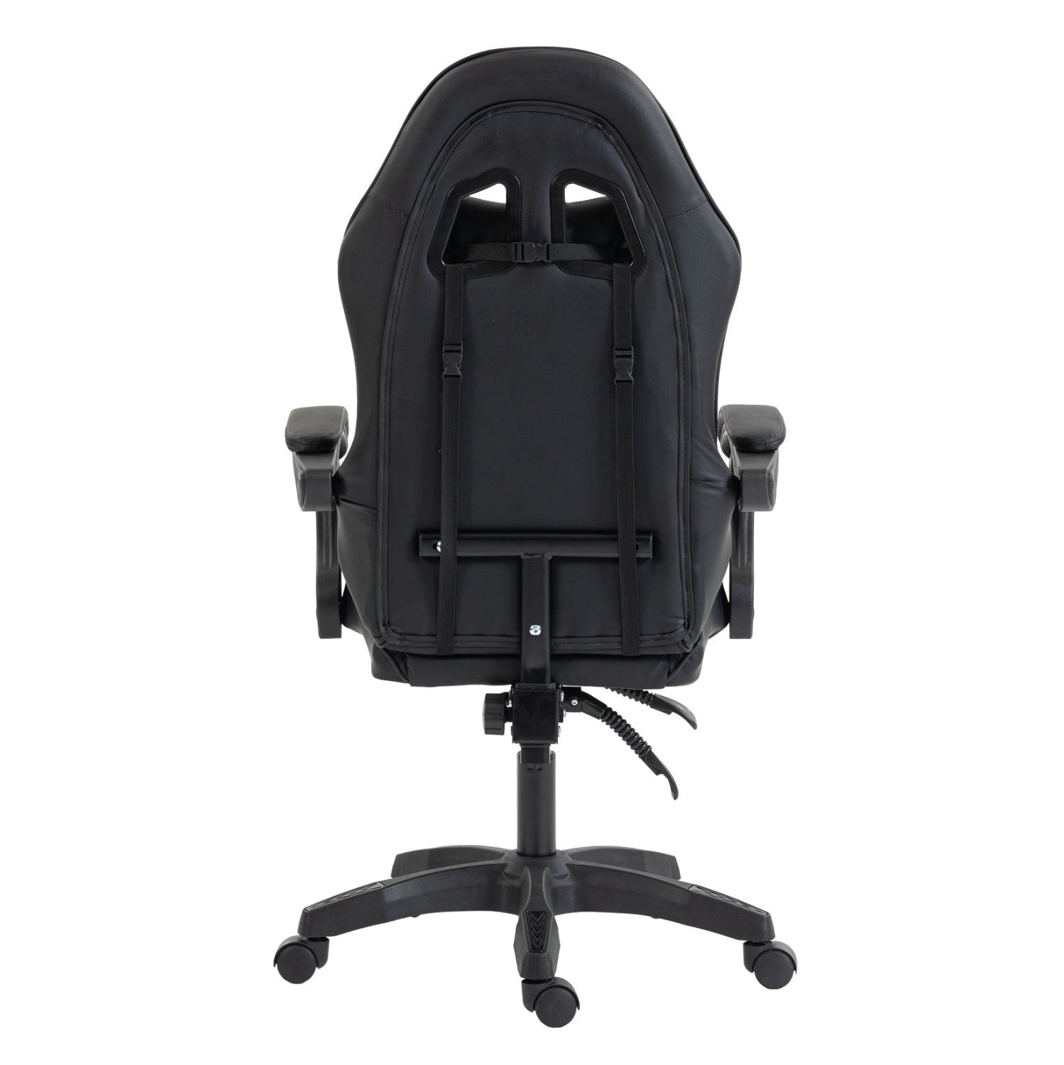 GAMING CHAIR STRATUS HM1231.01 BLACK PVC--WITH LUMBAR AND HEAD SUPPORT CUSHIONS 62x62x119Hcm.