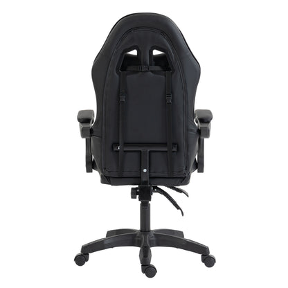GAMING CHAIR STRATUS HM1231.01 BLACK PVC--WITH LUMBAR AND HEAD SUPPORT CUSHIONS 62x62x119Hcm.