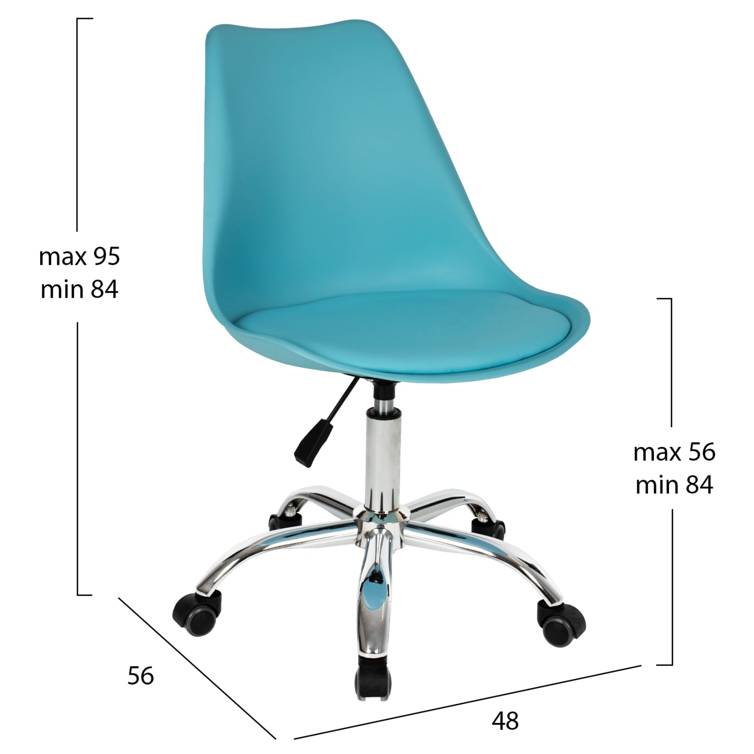 OFFICE CHAIR VEGAS 1PC HM1052.08 LIGHT BLUE 48x56x95Hcm.