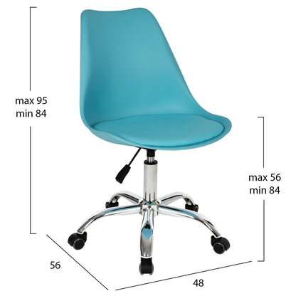 OFFICE CHAIR VEGAS 1PC HM1052.08 LIGHT BLUE 48x56x95Hcm.