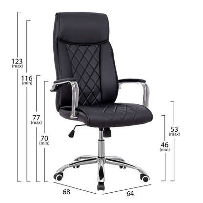 Manager's office chair HM1104.01 Black color 64x68x(116-123)cm