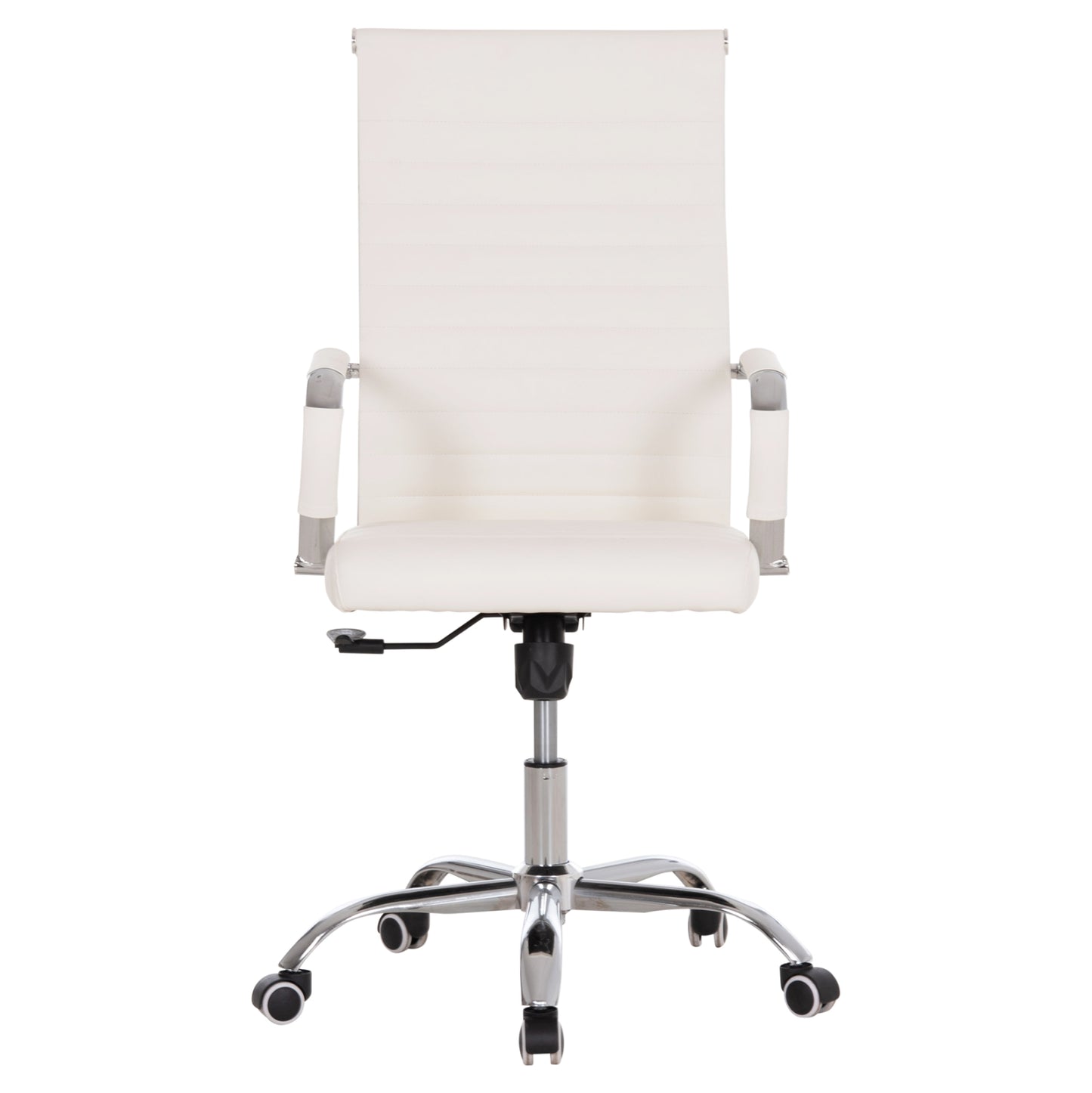 MANAGER'S OFFICE CHAIR BOSS HM1059.32 WHITE PU-CHROMED METAL FRAME AND BASE 53x57x109Hcm.