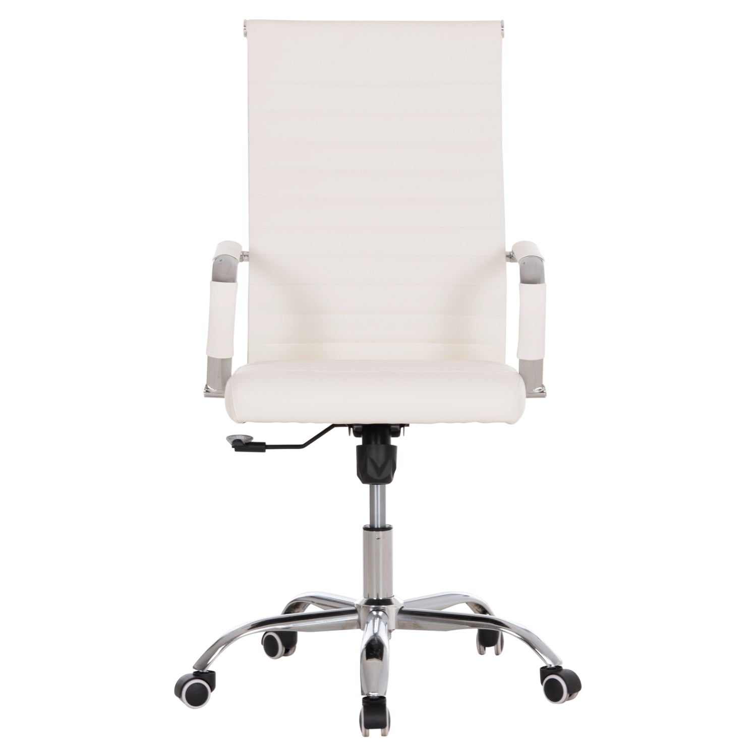 MANAGER'S OFFICE CHAIR BOSS HM1059.32 WHITE PU-CHROMED METAL FRAME AND BASE 53x57x109Hcm.