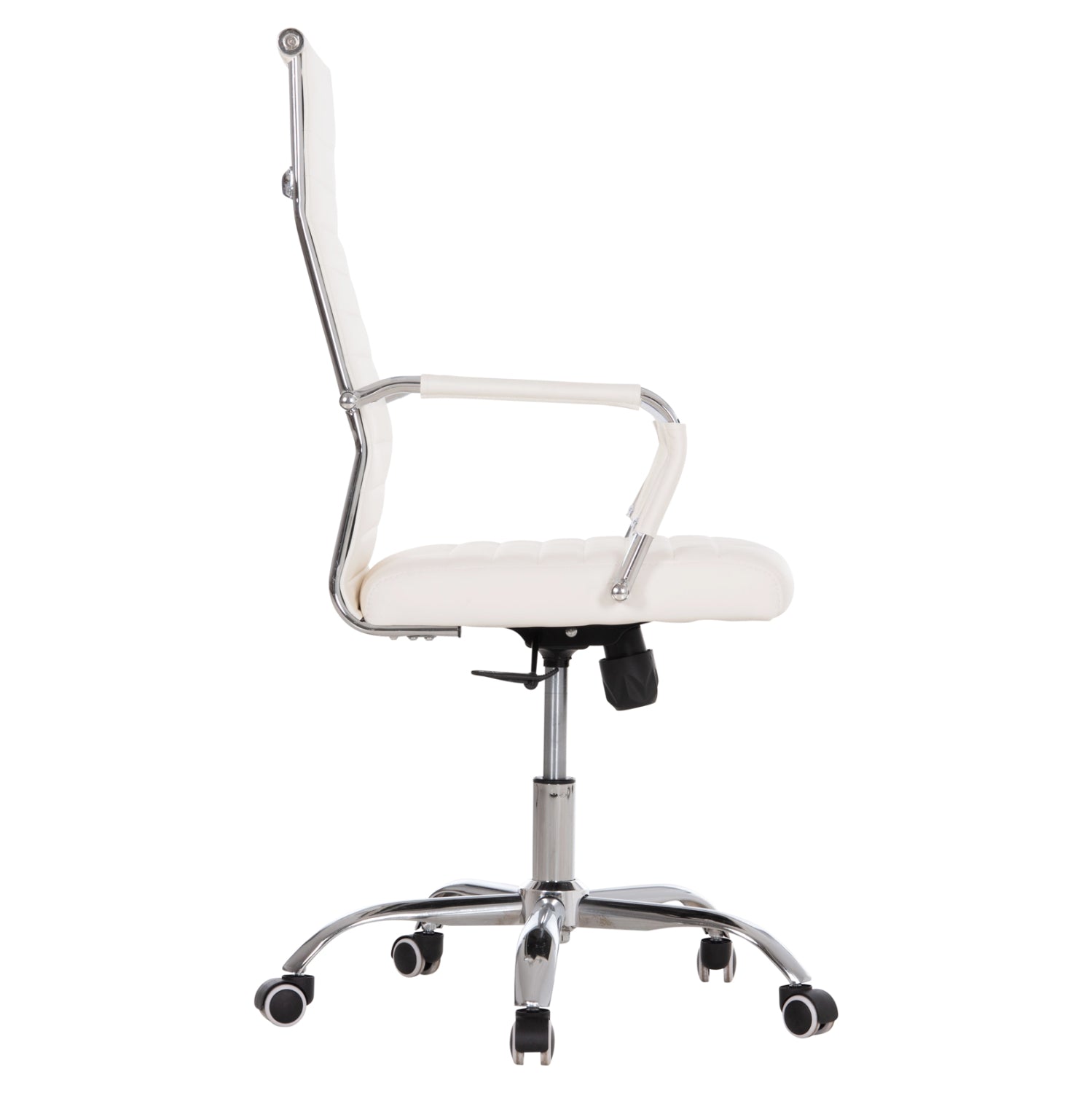 MANAGER'S OFFICE CHAIR BOSS HM1059.32 WHITE PU-CHROMED METAL FRAME AND BASE 53x57x109Hcm.