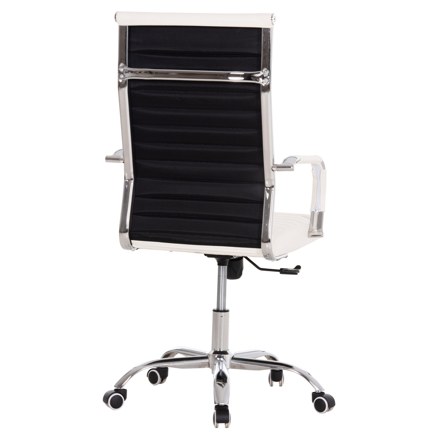MANAGER'S OFFICE CHAIR BOSS HM1059.32 WHITE PU-CHROMED METAL FRAME AND BASE 53x57x109Hcm.
