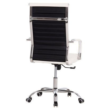 MANAGER'S OFFICE CHAIR BOSS HM1059.32 WHITE PU-CHROMED METAL FRAME AND BASE 53x57x109Hcm.