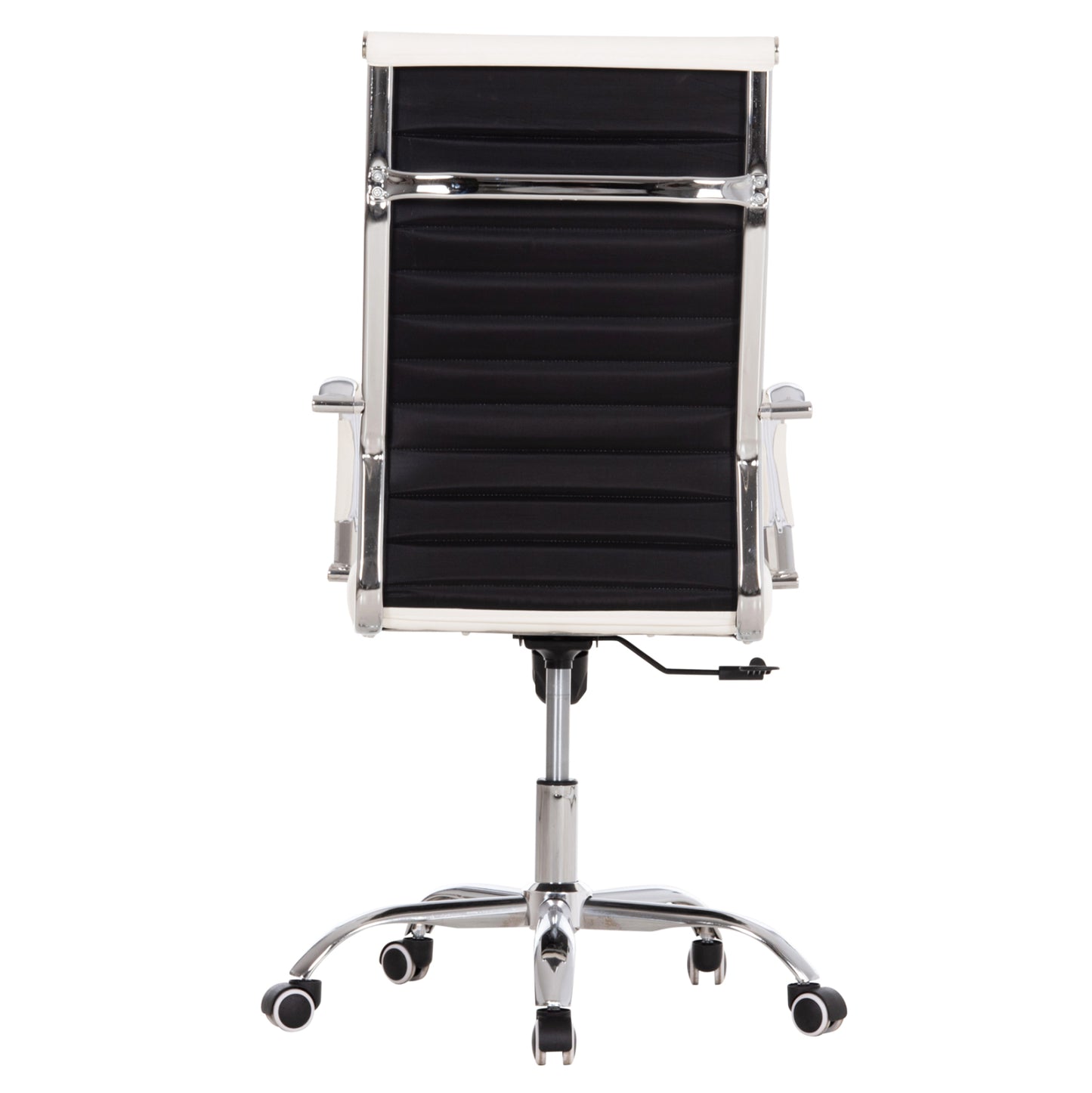 MANAGER'S OFFICE CHAIR BOSS HM1059.32 WHITE PU-CHROMED METAL FRAME AND BASE 53x57x109Hcm.