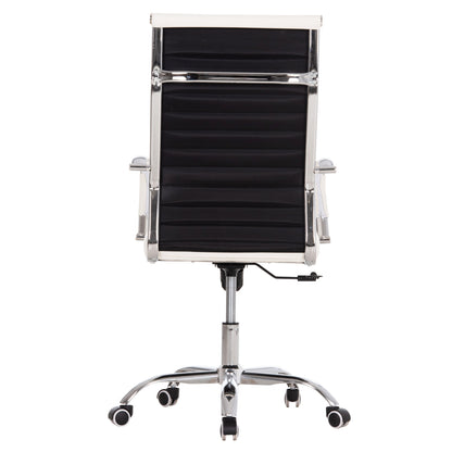 MANAGER'S OFFICE CHAIR BOSS HM1059.32 WHITE PU-CHROMED METAL FRAME AND BASE 53x57x109Hcm.