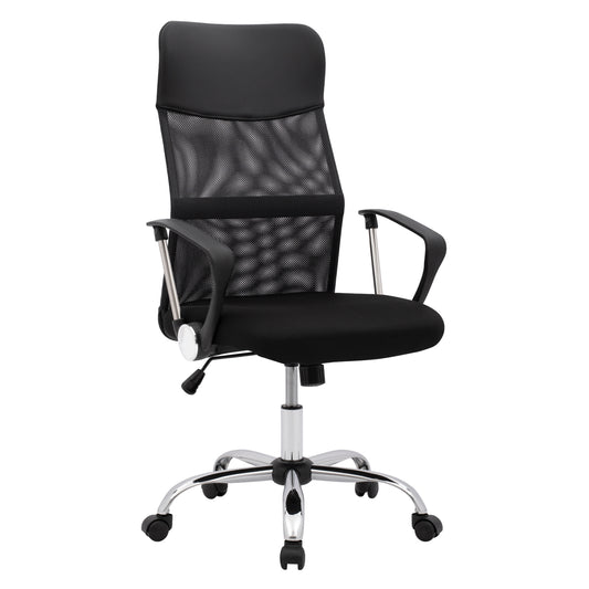 Office chair HM1000.01 Black With Mesh and chromed base 61x56x118 cm
