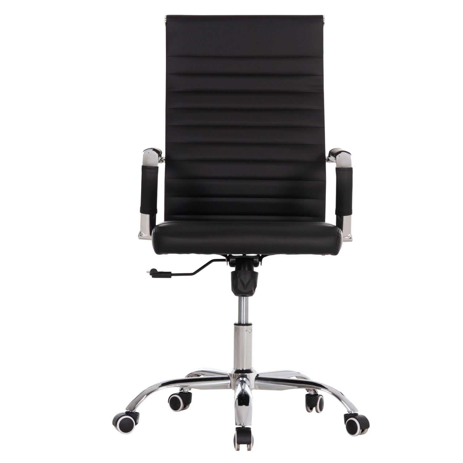 MANAGER'S OFFICE CHAIR BOSS HM1059.31 BLACK PU-CHROMED METAL FRAME AND BASE 53x57x109Hcm.
