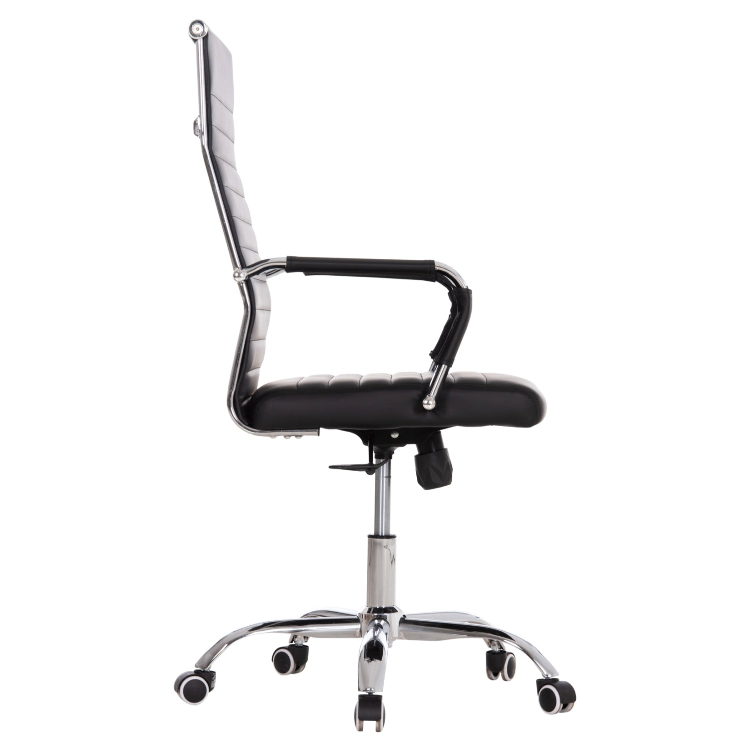 MANAGER'S OFFICE CHAIR BOSS HM1059.31 BLACK PU-CHROMED METAL FRAME AND BASE 53x57x109Hcm.