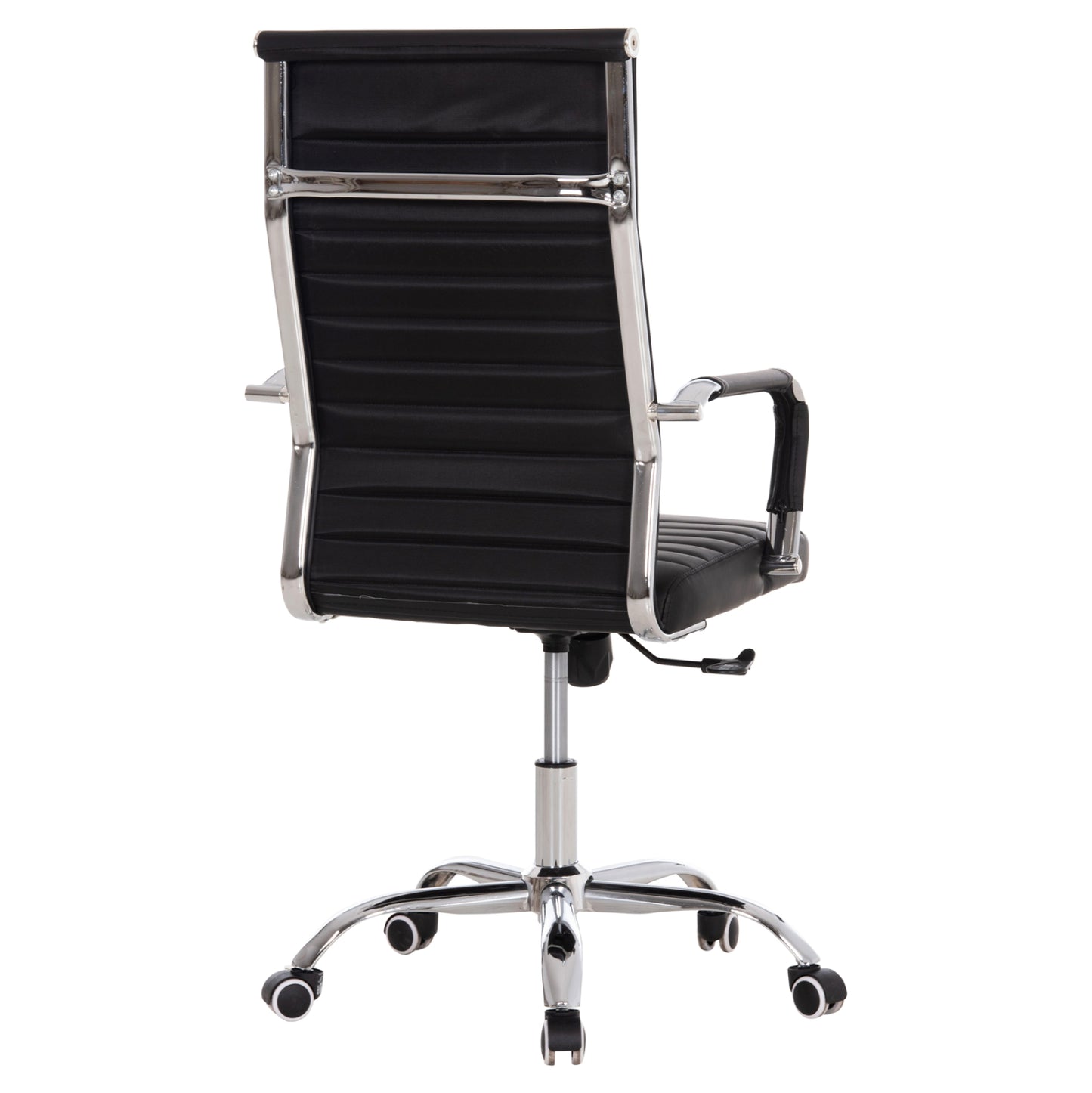 MANAGER'S OFFICE CHAIR BOSS HM1059.31 BLACK PU-CHROMED METAL FRAME AND BASE 53x57x109Hcm.