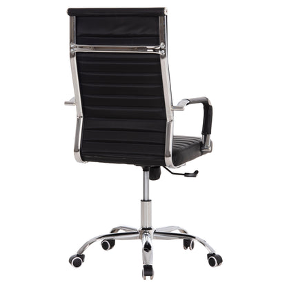 MANAGER'S OFFICE CHAIR BOSS HM1059.31 BLACK PU-CHROMED METAL FRAME AND BASE 53x57x109Hcm.