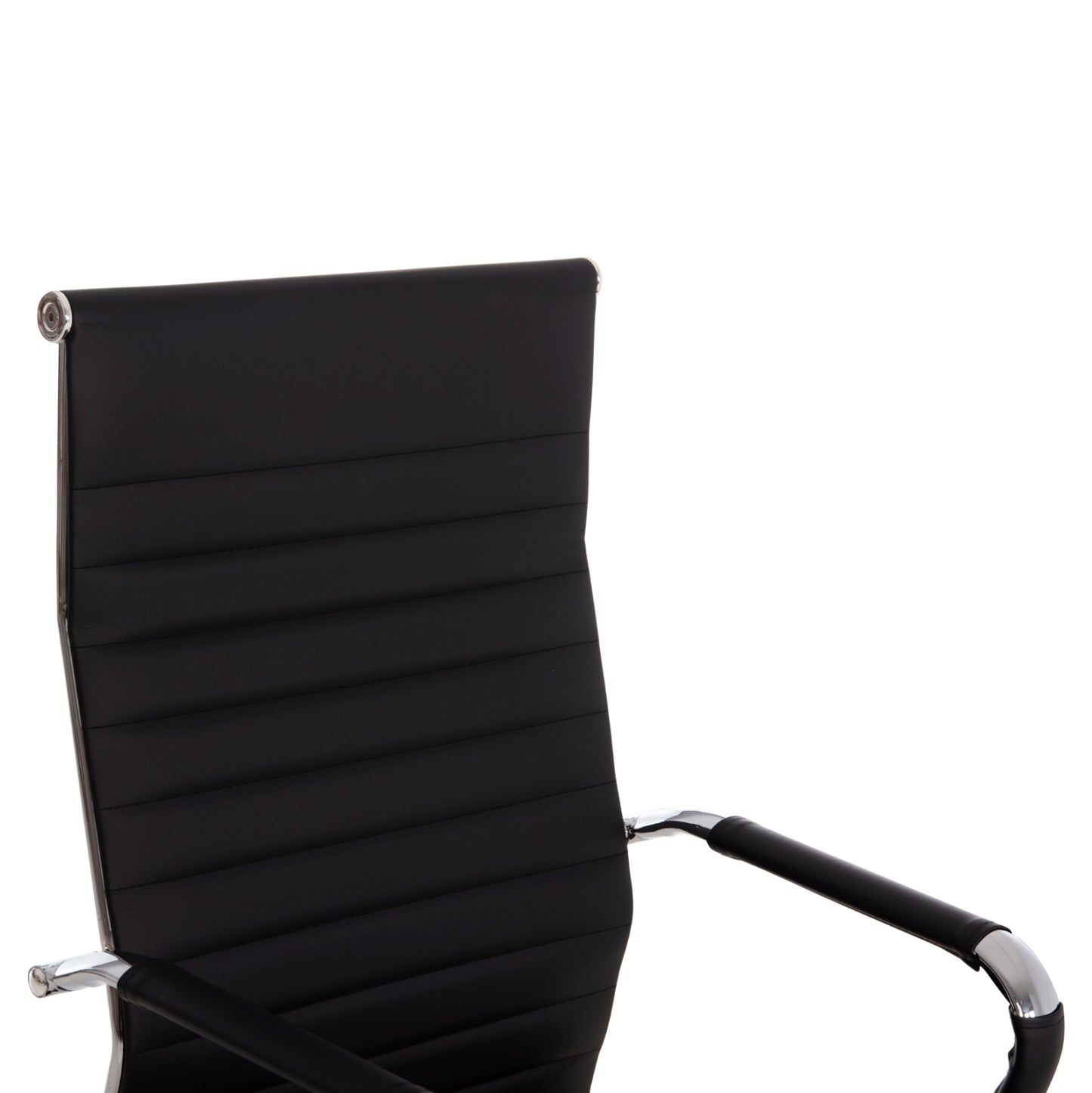 MANAGER'S OFFICE CHAIR BOSS HM1059.31 BLACK PU-CHROMED METAL FRAME AND BASE 53x57x109Hcm.