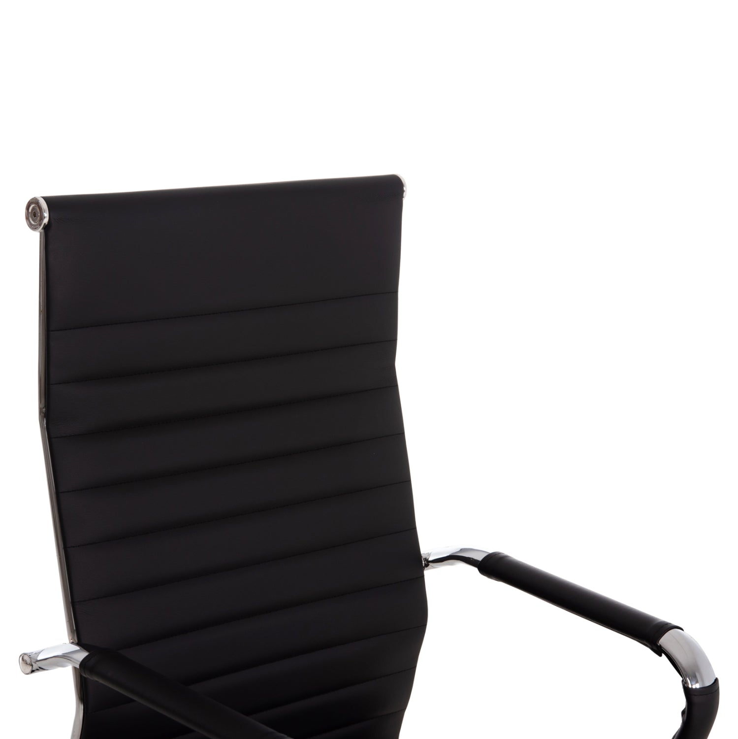 MANAGER'S OFFICE CHAIR BOSS HM1059.31 BLACK PU-CHROMED METAL FRAME AND BASE 53x57x109Hcm.