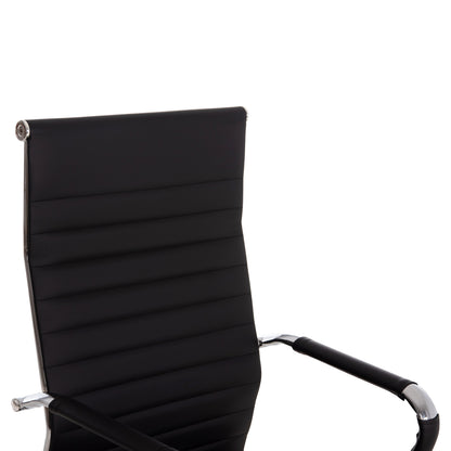 MANAGER'S OFFICE CHAIR BOSS HM1059.31 BLACK PU-CHROMED METAL FRAME AND BASE 53x57x109Hcm.
