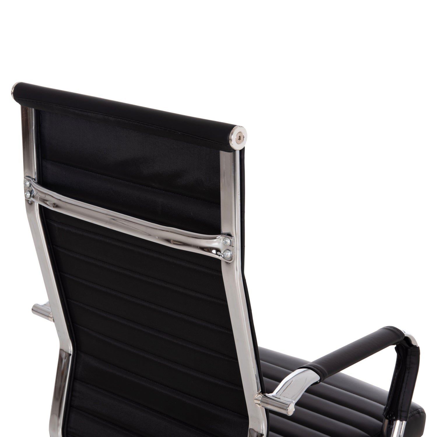 MANAGER'S OFFICE CHAIR BOSS HM1059.31 BLACK PU-CHROMED METAL FRAME AND BASE 53x57x109Hcm.