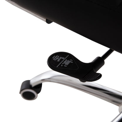 MANAGER'S OFFICE CHAIR BOSS HM1059.31 BLACK PU-CHROMED METAL FRAME AND BASE 53x57x109Hcm.
