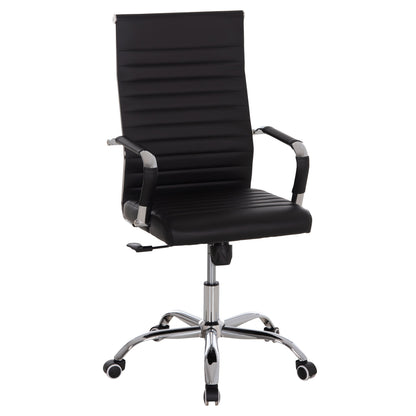 MANAGER'S OFFICE CHAIR BOSS HM1059.31 BLACK PU-CHROMED METAL FRAME AND BASE 53x57x109Hcm.