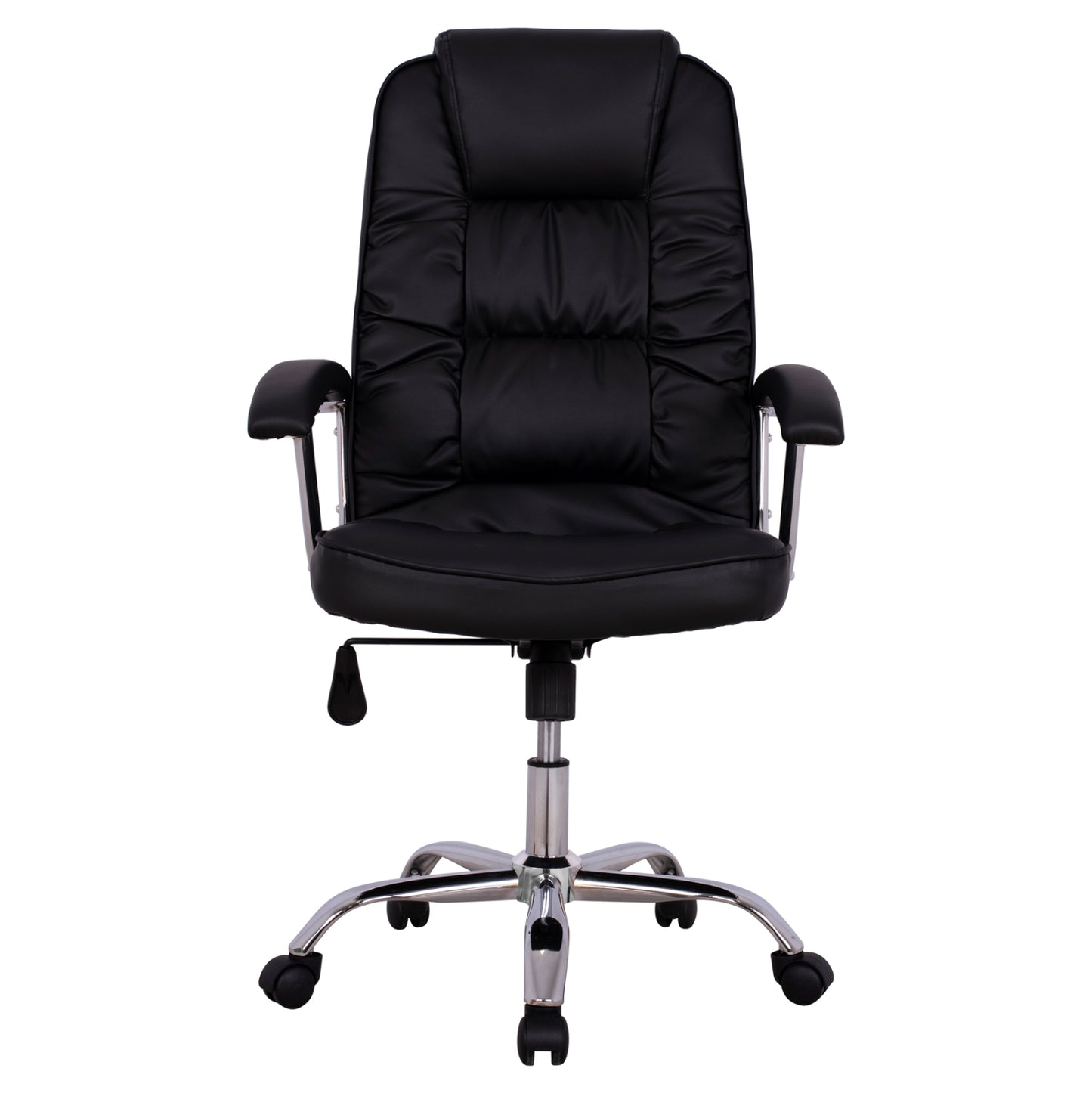 Office chair HM1112 with black PU and chromed base 63x67x113 cm.