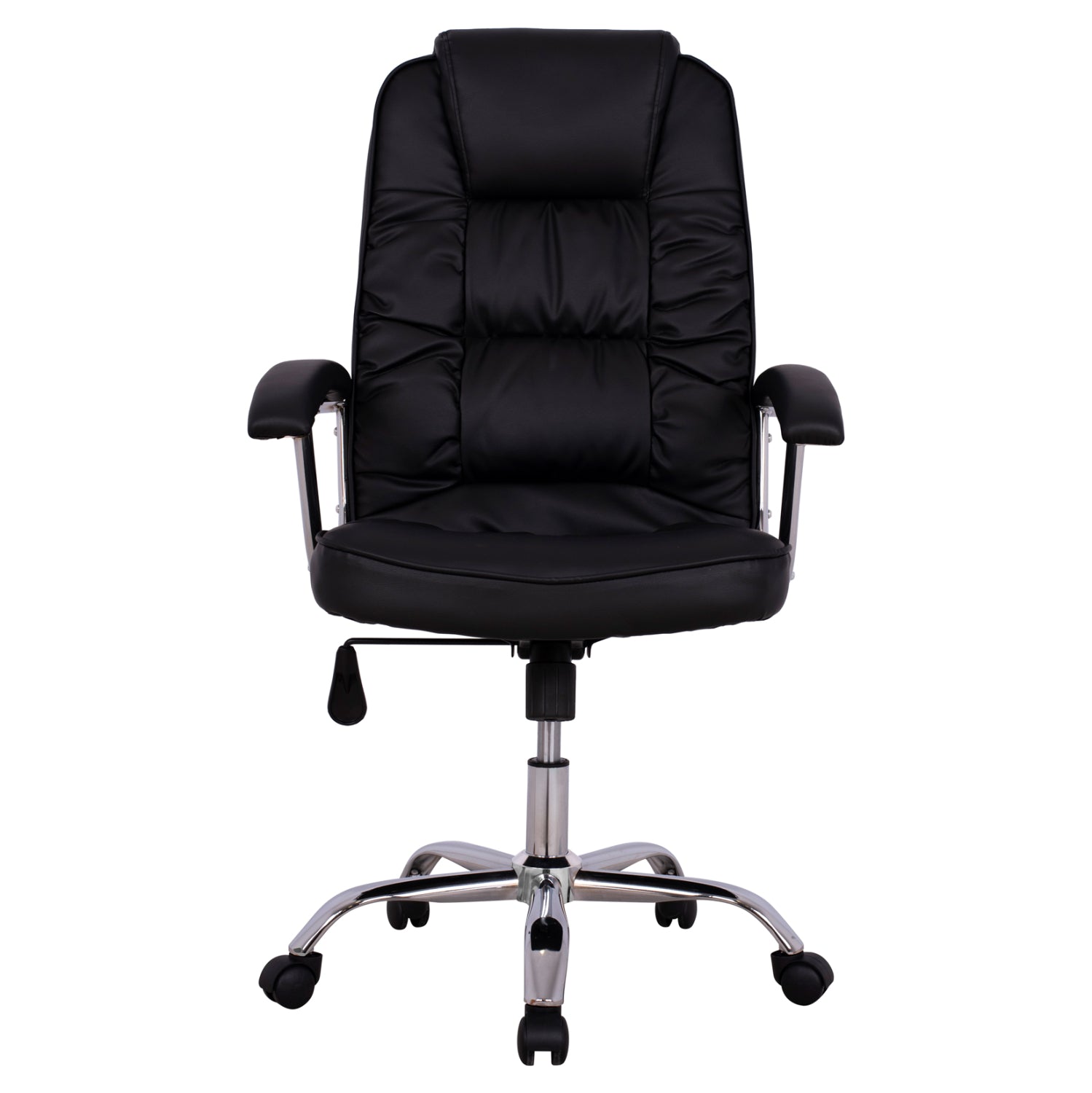 Office chair HM1112 with black PU and chromed base 63x67x113 cm.