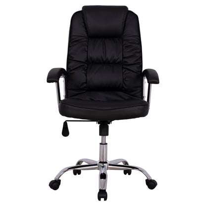 Office chair HM1112 with black PU and chromed base 63x67x113 cm.