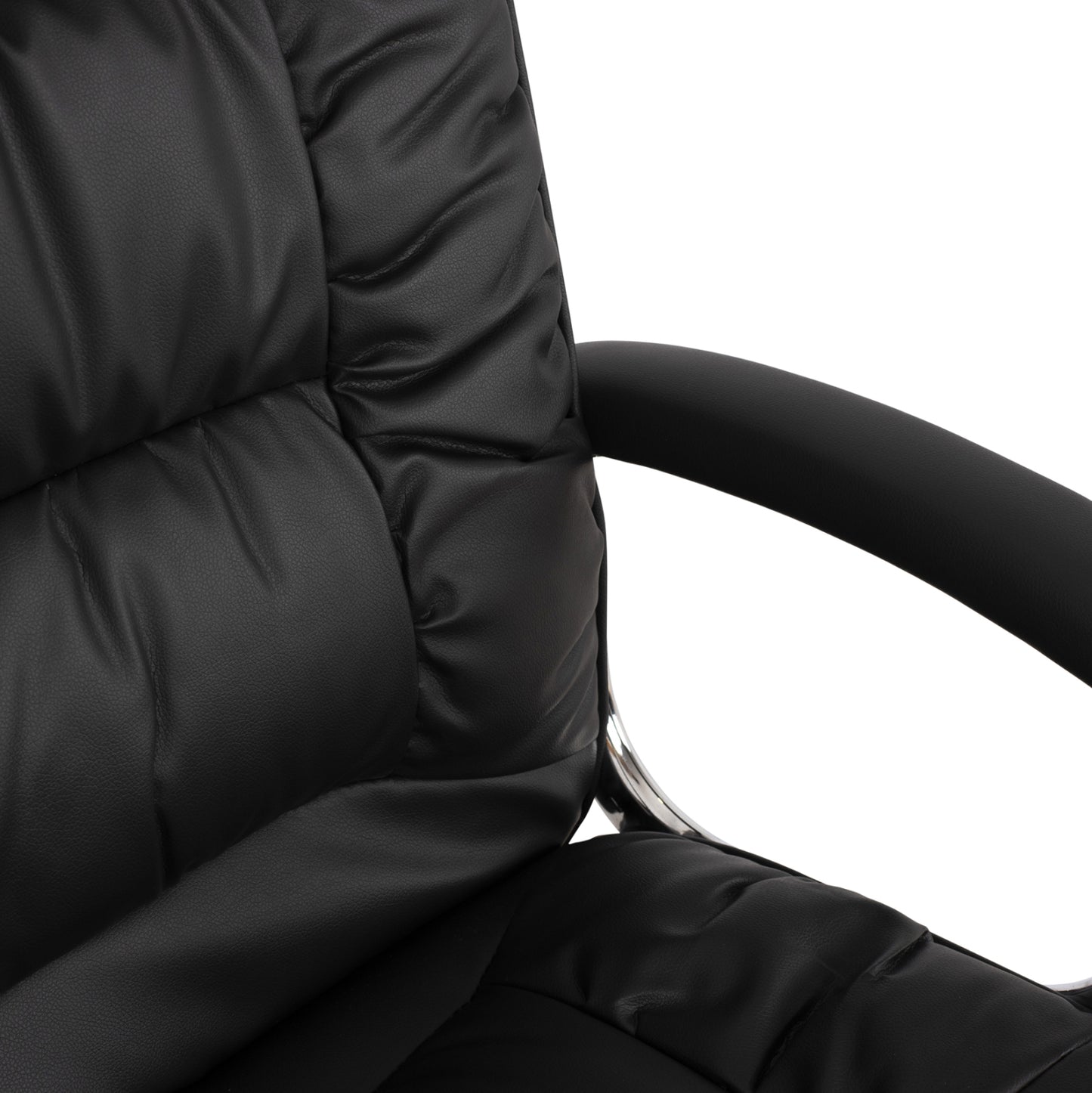 Office chair HM1112 with black PU and chromed base 63x67x113 cm.