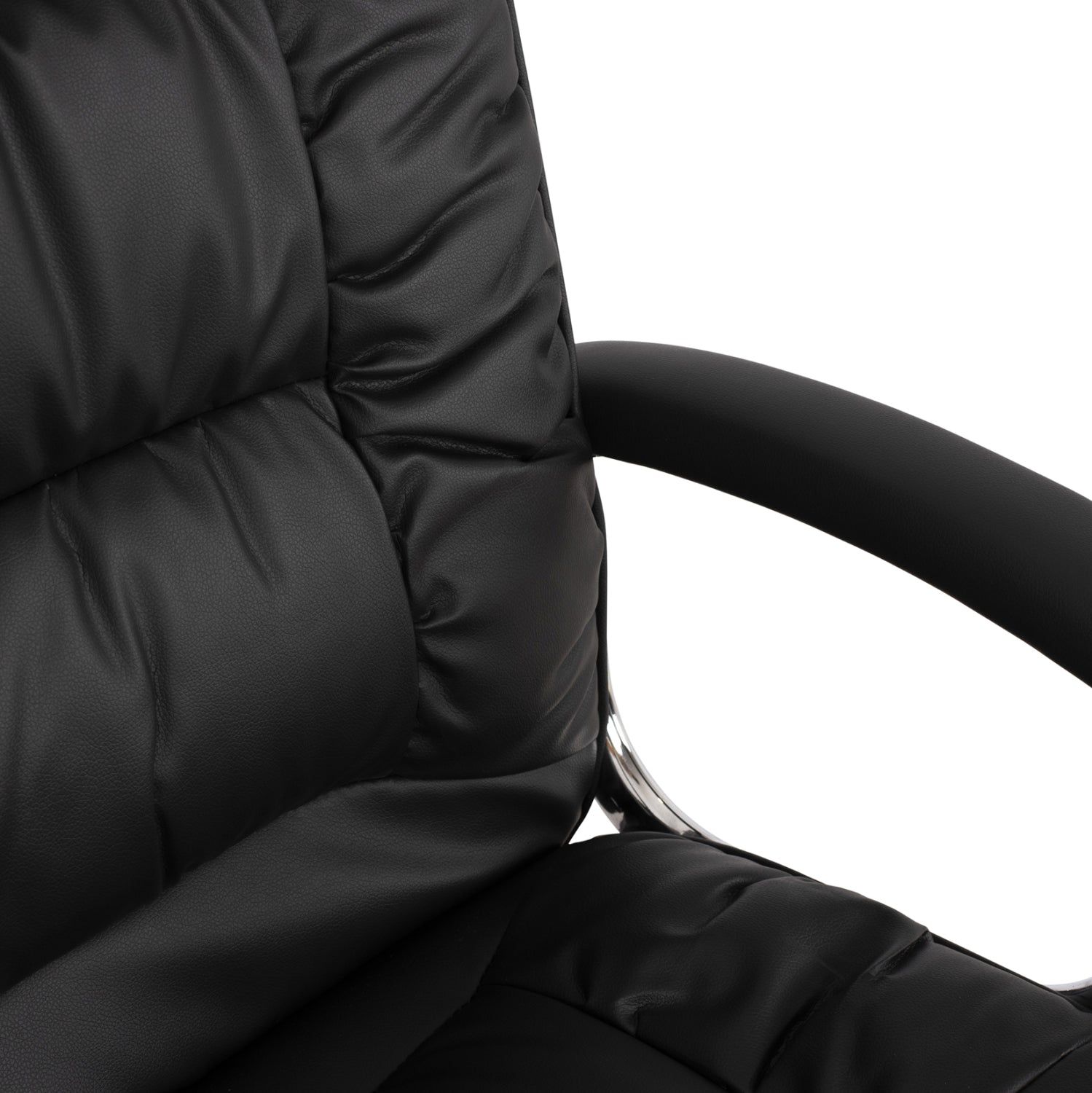 Office chair HM1112 with black PU and chromed base 63x67x113 cm.