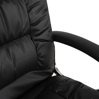 Office chair HM1112 with black PU and chromed base 63x67x113 cm.