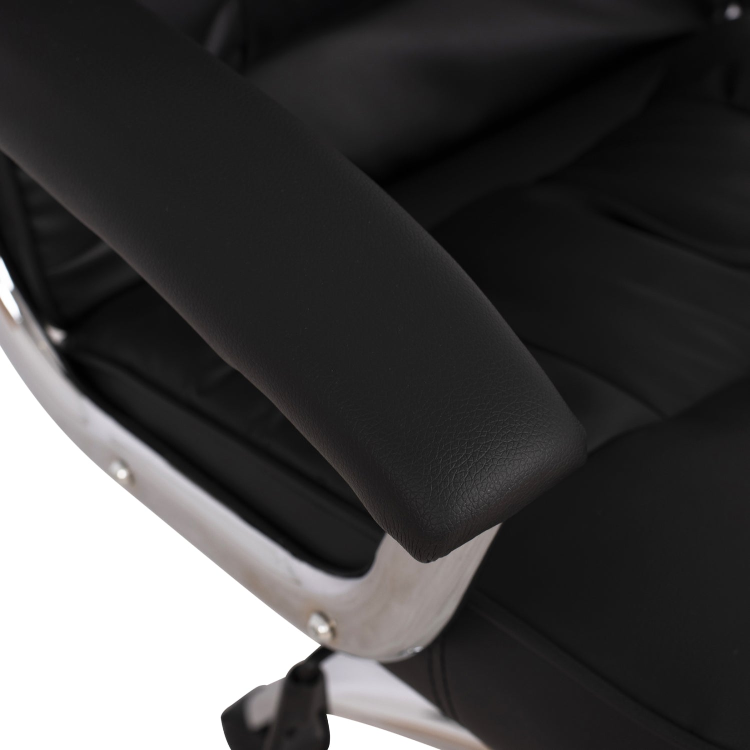 Office chair HM1112 with black PU and chromed base 63x67x113 cm.