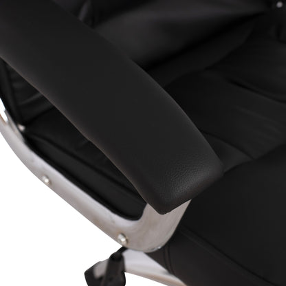Office chair HM1112 with black PU and chromed base 63x67x113 cm.