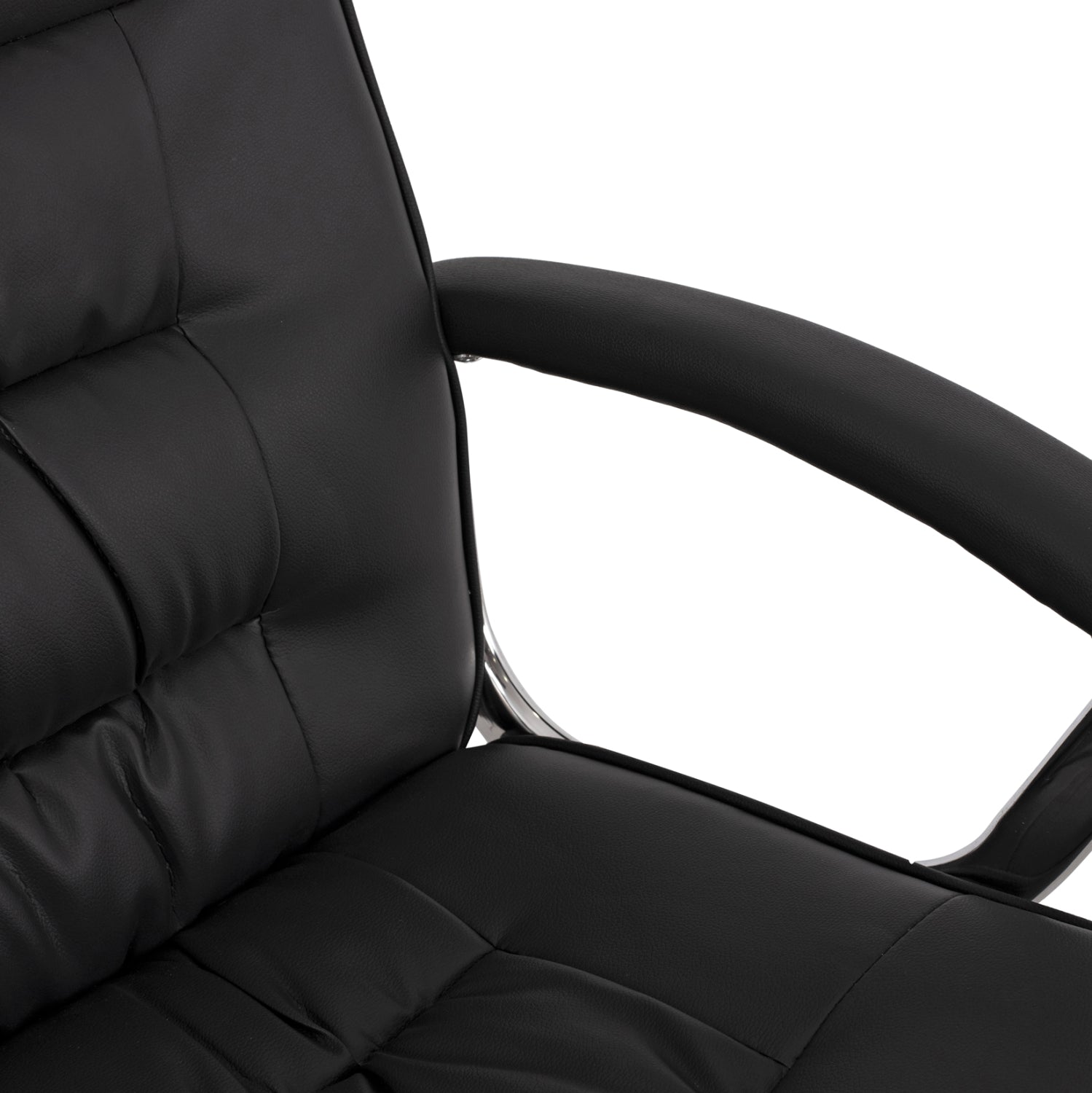 Office chair HM1113 with black PU and chromed base 62x62x104 cm.