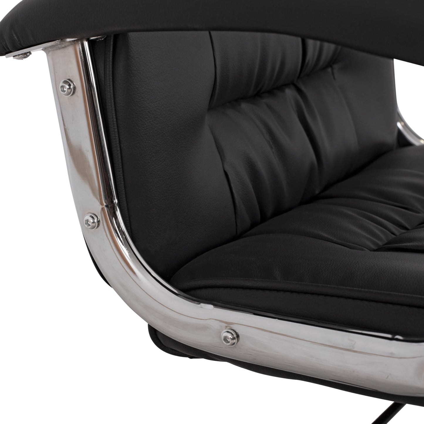 Office chair HM1113 with black PU and chromed base 62x62x104 cm.