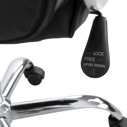 Office chair HM1113 with black PU and chromed base 62x62x104 cm.