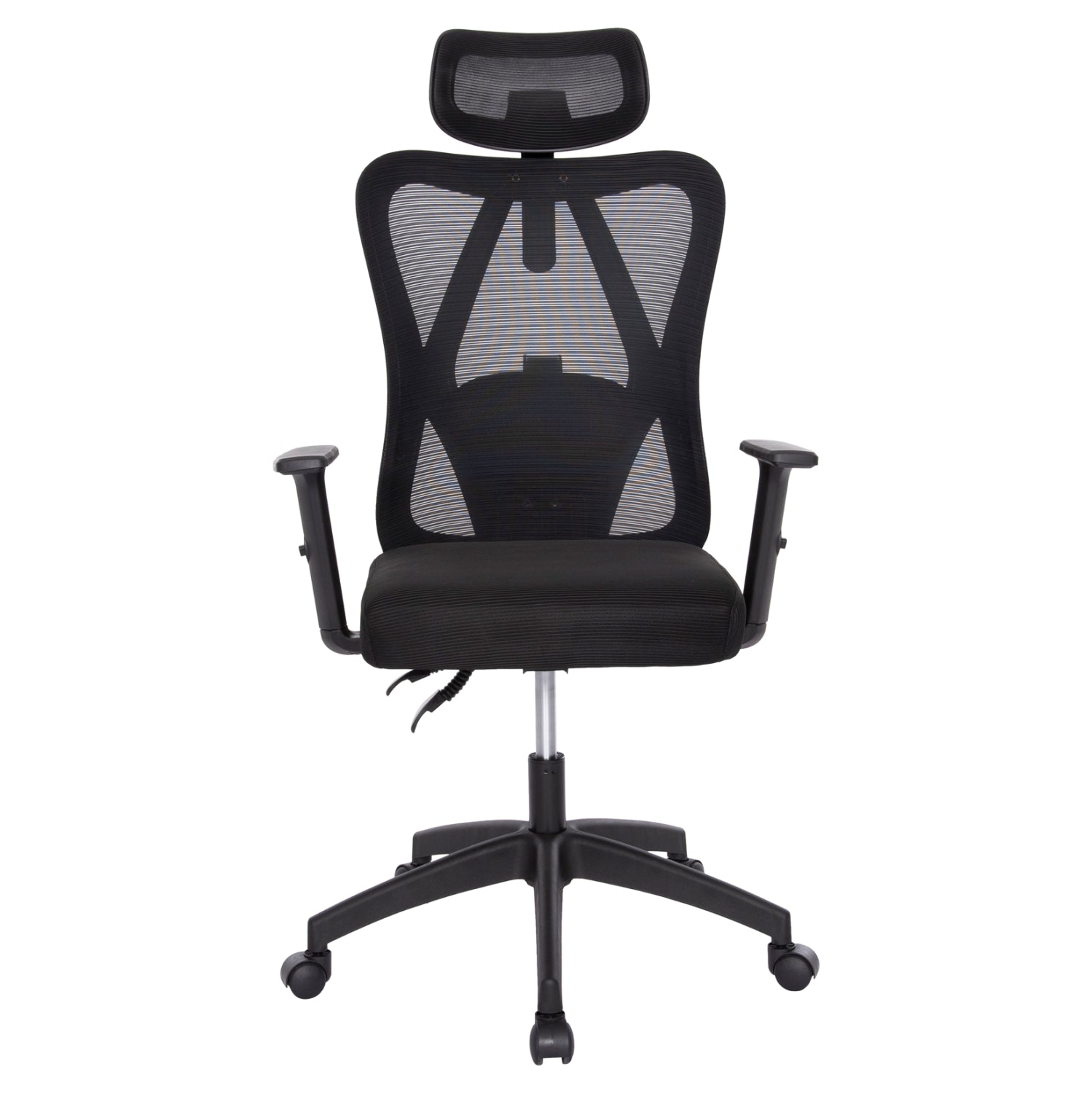OFFICE CHAIR MEXER ΗΜ1195.01 BLACK MESH-BLACK PP BASE 68x70x136Hcm.