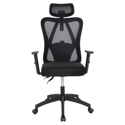 OFFICE CHAIR MEXER ΗΜ1195.01 BLACK MESH-BLACK PP BASE 68x70x136Hcm.