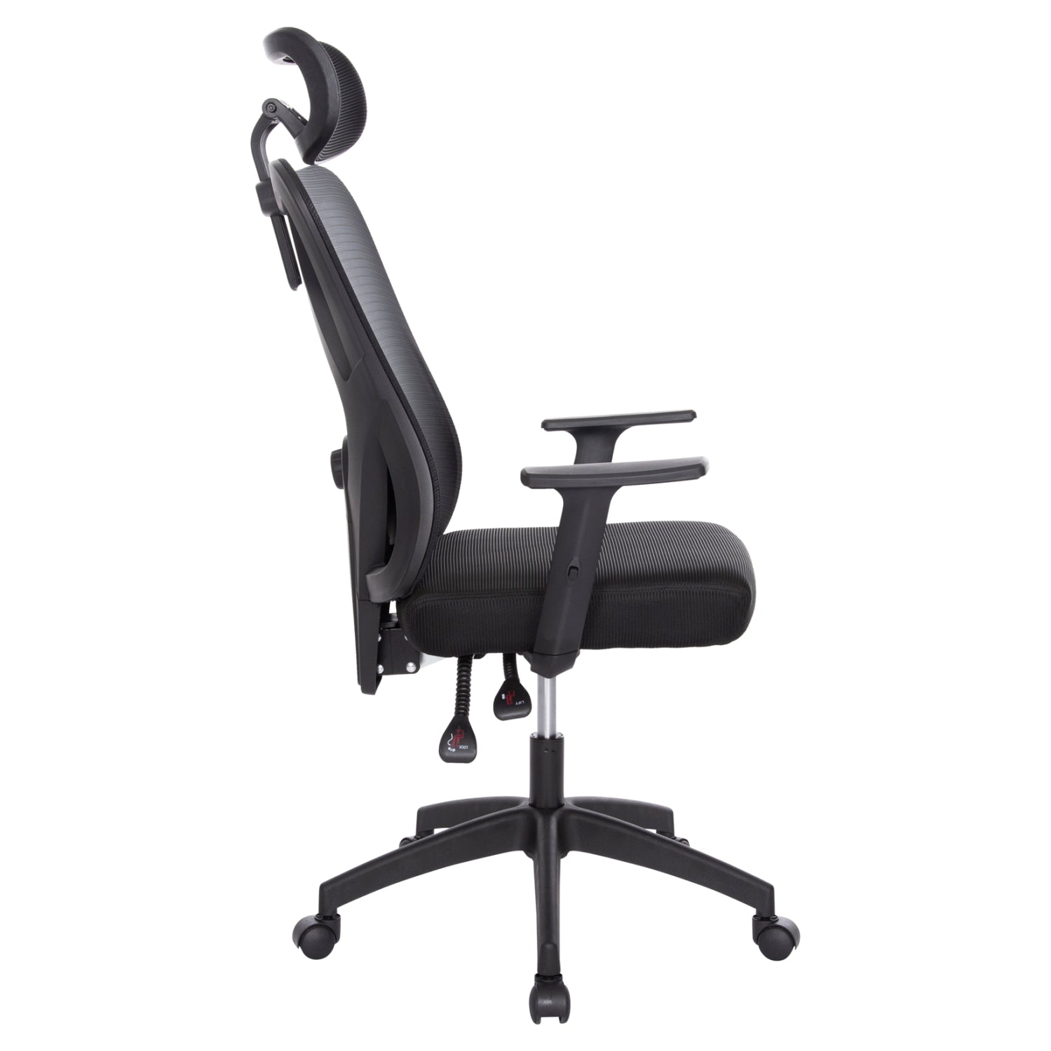 OFFICE CHAIR MEXER ΗΜ1195.01 BLACK MESH-BLACK PP BASE 68x70x136Hcm.