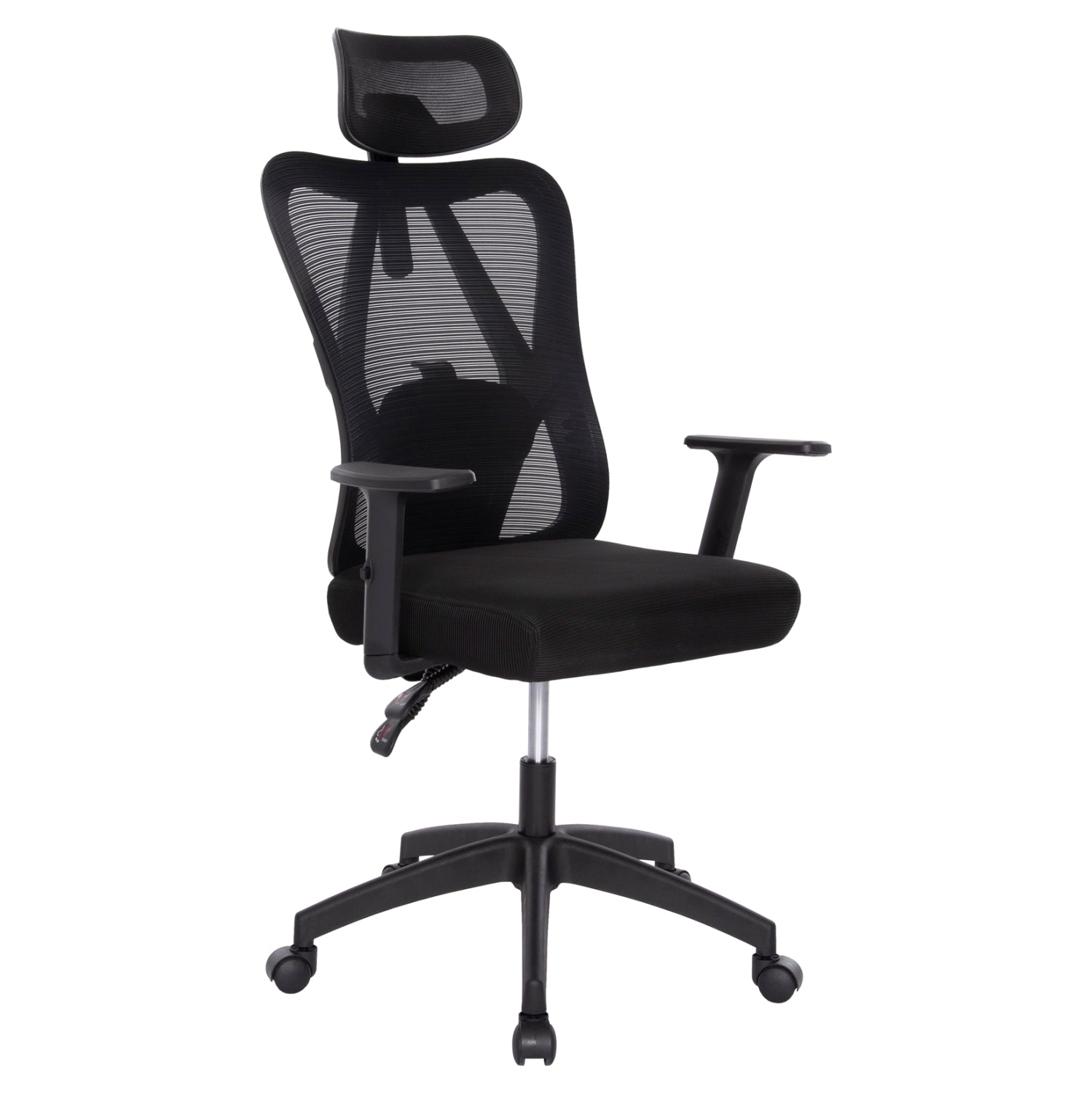 OFFICE CHAIR MEXER ΗΜ1195.01 BLACK MESH-BLACK PP BASE 68x70x136Hcm.