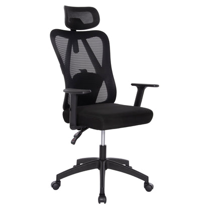 OFFICE CHAIR MEXER ΗΜ1195.01 BLACK MESH-BLACK PP BASE 68x70x136Hcm.