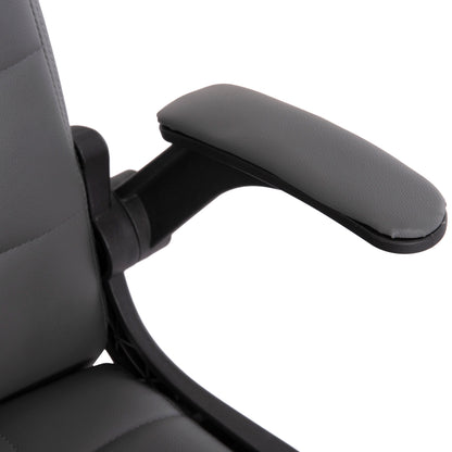 OFFICE CHAIR PORTIMA HM1197.03 GREY PVC-BLACK FRAME & BASE 66.5x60x97Hcm.