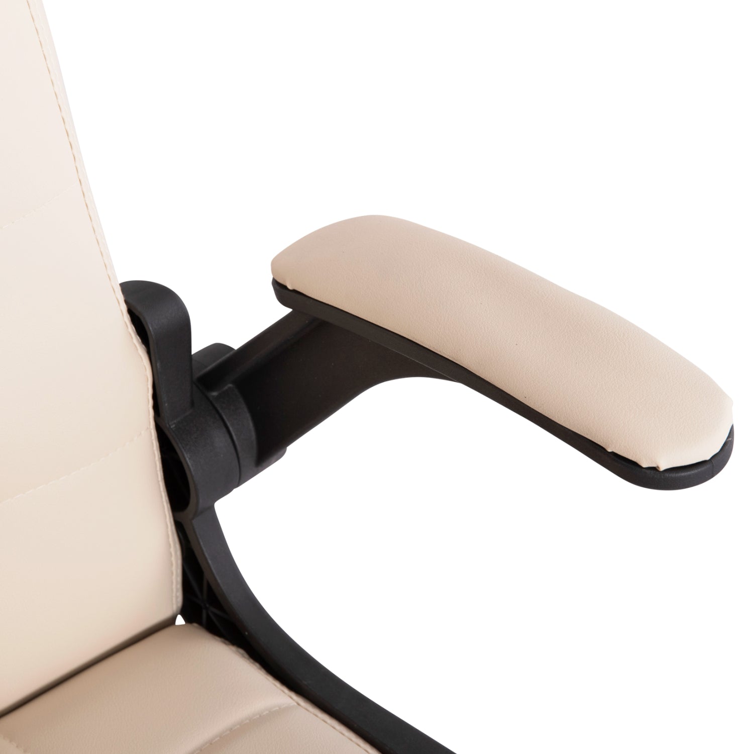OFFICE CHAIR PORTIMA HM1197.04 BEIGE PVC-BLACK FRAME & BASE 66.5x57x97Hcm.