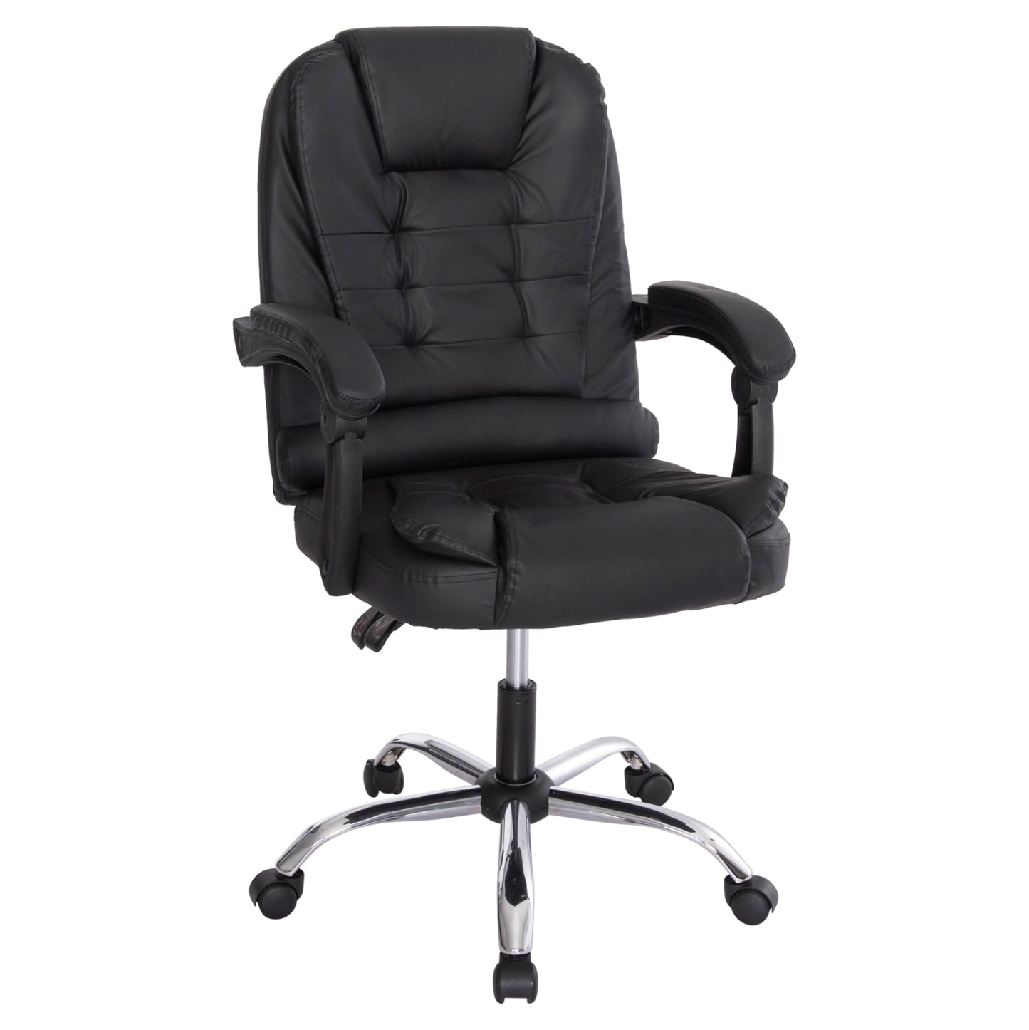 OFFICE CHAIR LAGOM HM1198 BLACK PVC-METAL CHROME BASE-BLACK FRAME 60x70x104Hcm.