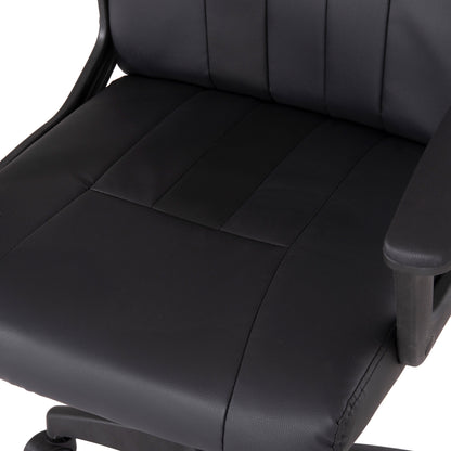 OFFICE CHAIR NIM HM1200.01 BLACK PVC-BLACK FRAME AND BASE 58x65x100Hcm.