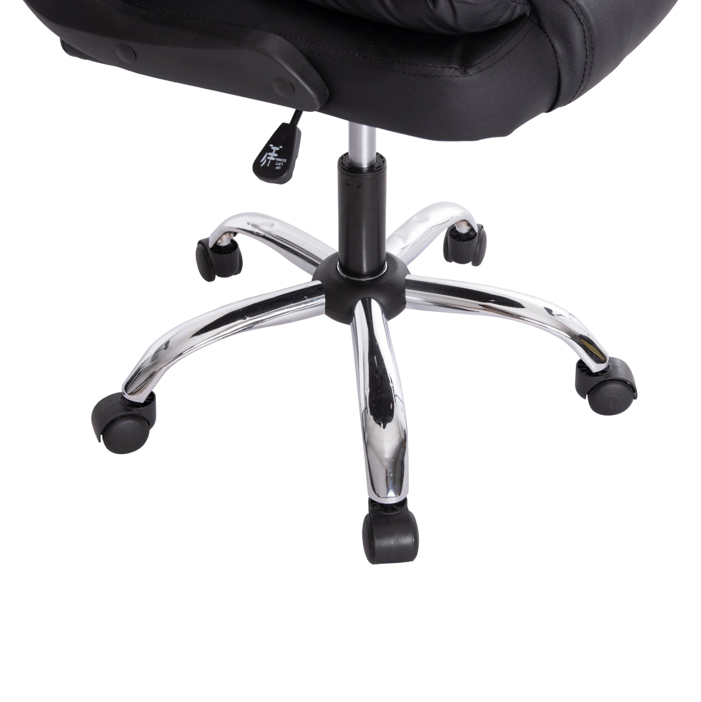 OFFICE CHAIR CANAN HM1201 BLACK PVC--CHROME BASE 66x61x105Hcm.