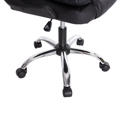 OFFICE CHAIR CANAN HM1201 BLACK PVC--CHROME BASE 66x61x105Hcm.