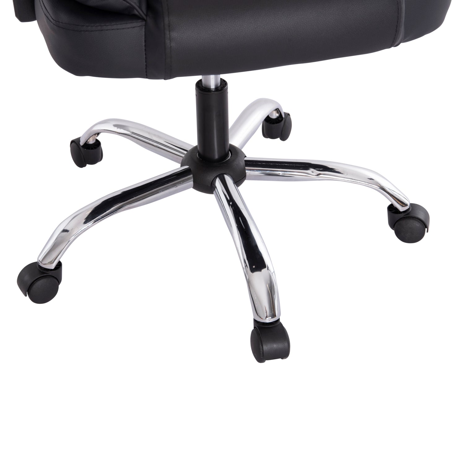 OFFICE CHAIR OCTAVIUS HM1202 BLACK PVC- CHROMED METAL BASE 63x73x129Hcm.